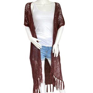 Crochet Cardigan- Burgundy